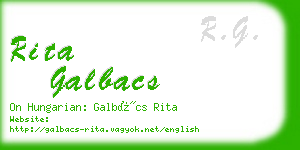 rita galbacs business card